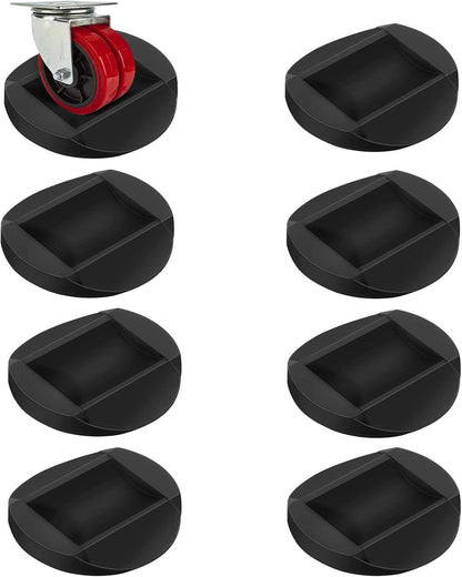 Furniture Stopper, 4 Pack 3"x3" Wheel Stoppers Bed Stoppers Furniture Caster Cups - Premium Solid Rubber Caster Cups Fits to All Floors & Wheels of Sofas, Beds, Chairs, Prevents Scratches