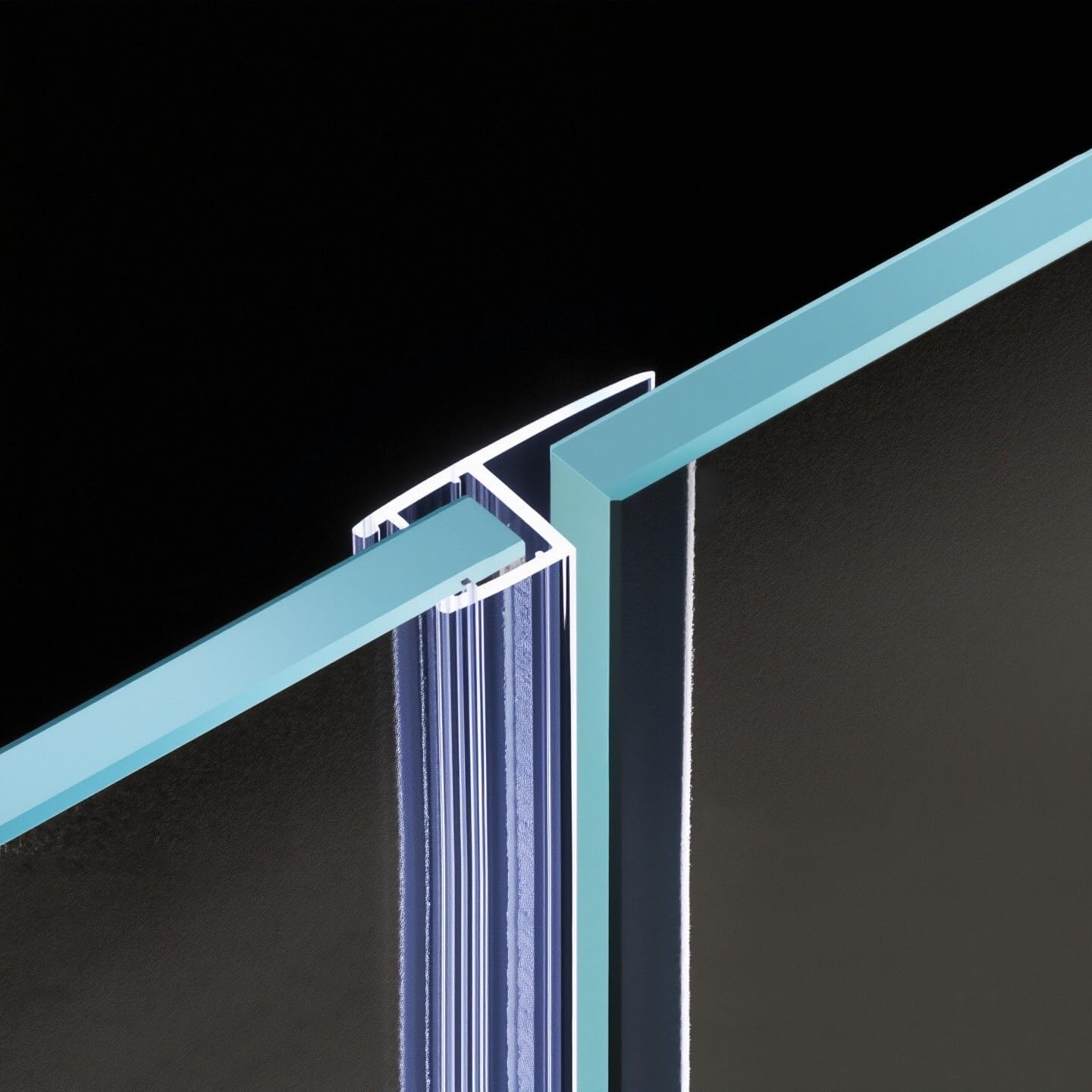 3 PCS Frameless Shower Door Bottom Seal 1/4 Inch Glass (15.75 in x 3),3 Section Segmented Installation Kit,Glass Shower Door Seal Strip Bottom,Weather Stripping Sweep Leak Water Guard