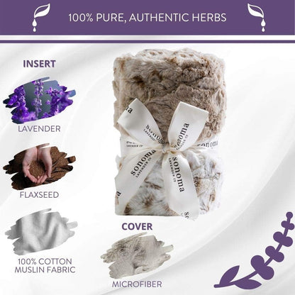 Sonoma Lavender Spa Heat Wrap for Neck, Shoulders and Lower Back, Microwaveable Lavender Aromatherapy Heating Pad, Removable and Washable Covers, Stress and Pain Relief (9" x 26", Lilac Dot)