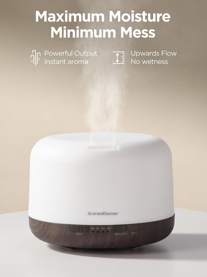InnoGear 500ml Aromatherapy Diffuser for Home 10 Essential Oil Set, Yellow