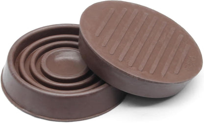 Hordion 4PCS 1-3/4" Furniture Caster Cups, Round Rubber Furniture Pad Brown | Non-Slip Floor Protector for Couch Table Chair Cabinet