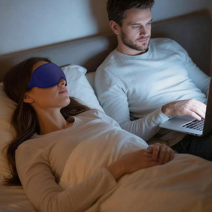 Vynix® Sleep Mask for Men Women - 100% Blackout Eye Masks for Sleep - 3D Soft Sleeping Mask for Side Sleepers - Zero Pressure Lash Extensions Eye Cover Shade for Airplane Travel Essentials, Black
