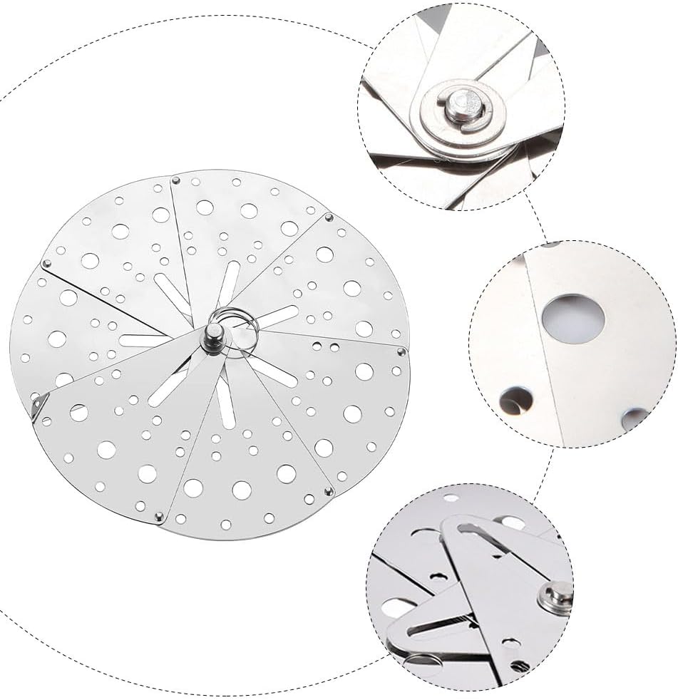 Adjustable Stainless Steel Spill Stopper Lid Cover - Anti-Spill, Anti-Fade, Space-Saving, Fits Various Pots, 8.85 Inch, Silver