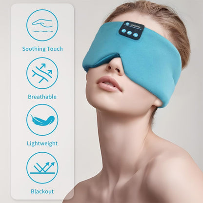 Joythink Sleep Headphones Bluetooth Sleep Mask Silk Headband Earphones Bluetooth Eye Mask for Sleeping On Side Blackout Soft Sleep Earphones Music Kids Children Eye Cover Purple