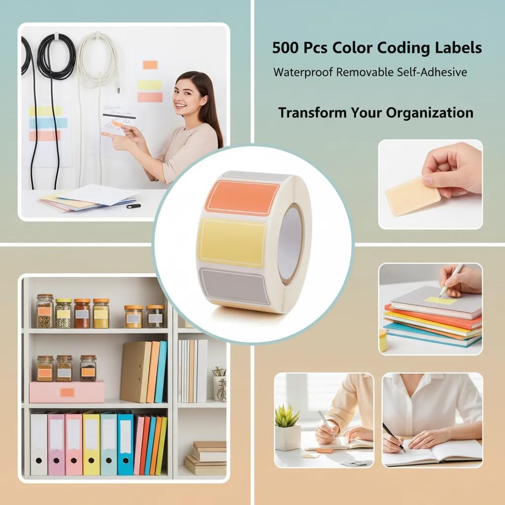 500Pcs Blue Freezer Labels, Waterproof Write-On Stickers | 500Pcs labels; removable writable adhesive for jars, containers, meal prep, pantry storage, and freezer use.