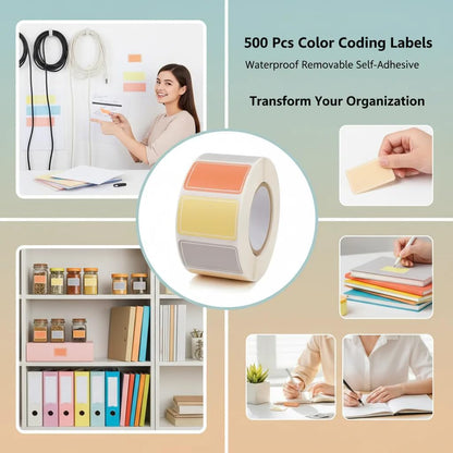 500Pcs Blue Freezer Labels, Waterproof Write-On Stickers | 500Pcs labels; removable writable adhesive for jars, containers, meal prep, pantry storage, and freezer use.