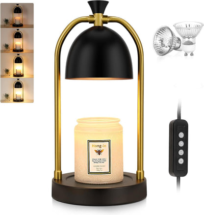 Brown Candle Warmer Lamp with Timer-Electric Candle Light for Bedroom Decor, Aromatherapy at Home | Gifts for Men | Home Gift Ideas