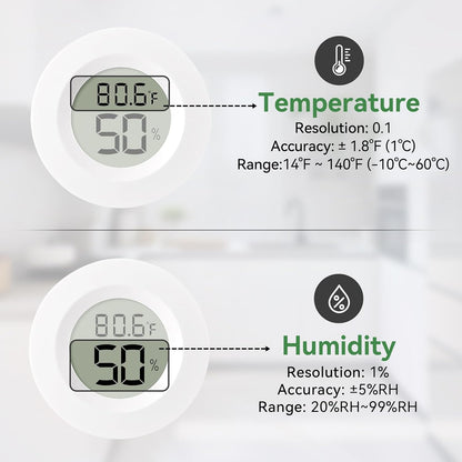 Atogou 3-Pack Mini Hygrometer & Thermometer, Indoor Digital Humidity Meter | ℉/℃, Outdoor Gauge Temperature for Home, Office, Reptile, Car, Greenhouse, Lab, Terrarium, Cellar.. A01 White