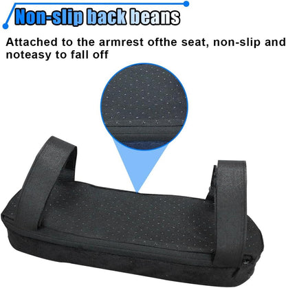 2PCS Car Seat Armrest Covers, Soft & Comfortable Office Chair Arm Pad, Anti-Scratch Car Armrest Cushion, Universal Car Armrest Pillow Protector Cover for Most Cars (Black)