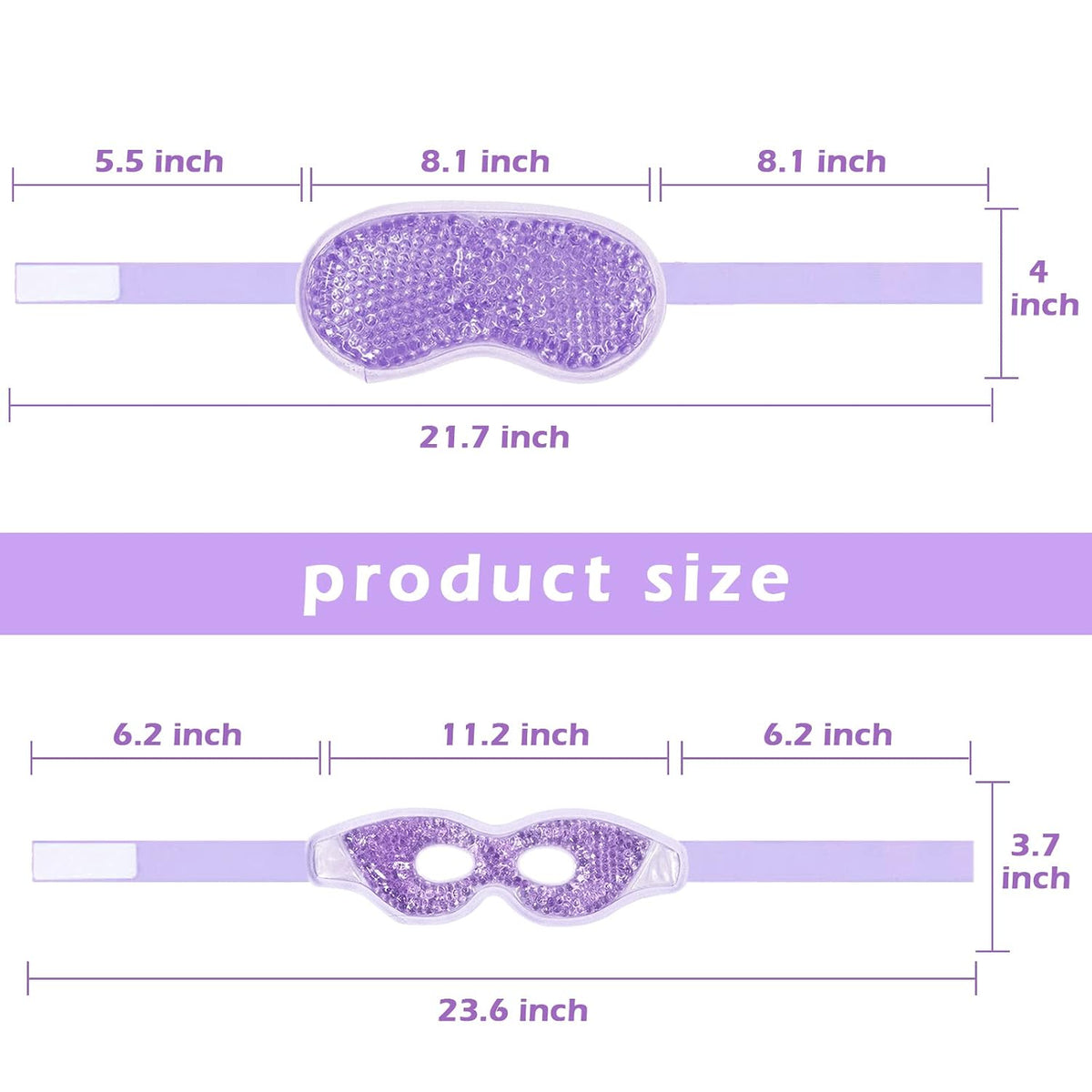Cooling Eye Mask with Gel Bead 2 Pack Gel Eye Mask Cold Eye Mask for Relaxtion,Puffy Eyes Reusable Cold & Warm Compress for Puffiness,Dry Eyes,Headaches,Migraines,Stress Relief,Post Surgery