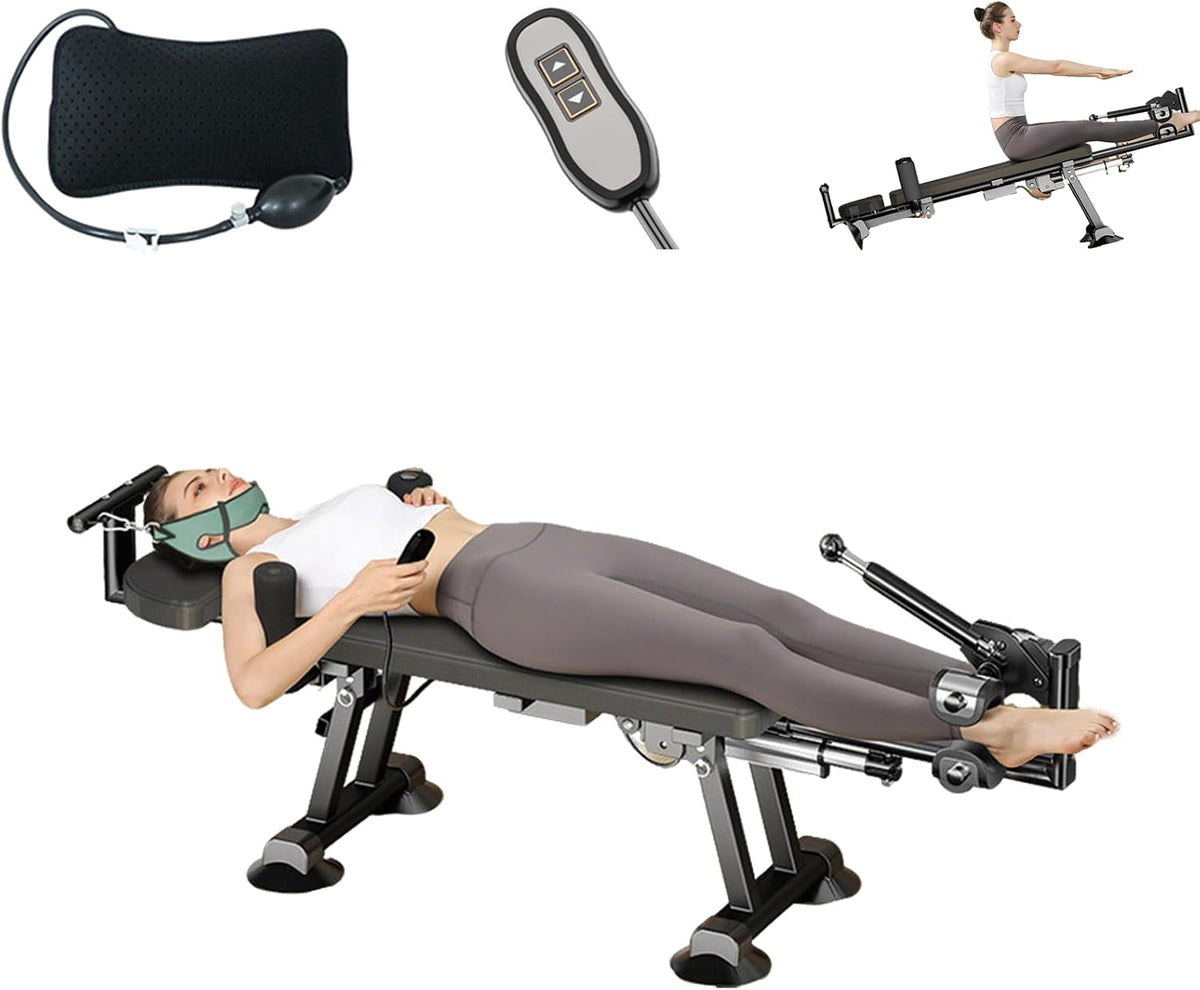 Fitness Full Body Traction Table, Massage Cervical Traction Bench & Lumbar Traction Bed, Home Stretch Decompression Machine, Alternative Inversion Traction Table