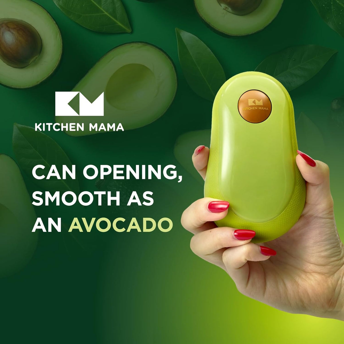 Kitchen Mama One Touch Electric Can Opener, Avocado