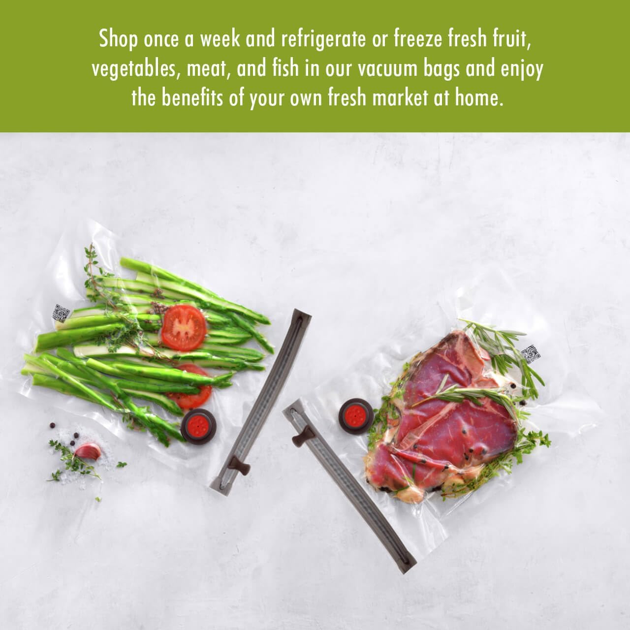 For food to stay fresh up to 5X longer, pump required (not included).