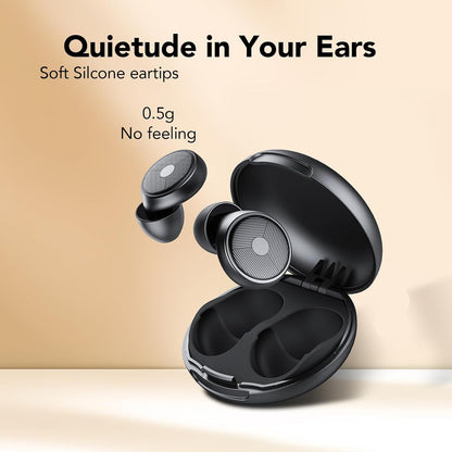 Ear Plugs for Sleeping,Noise Cancelling Silicone Earplugs,Concert,45 dB,Soft and Reusable,Hearing Protection with 8 Earpieces in 4 Sizes(XS/S/M/L),Carrying Bag,for Concert,Sleeping,Black