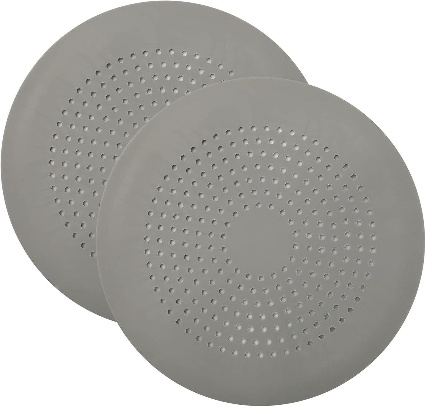 2 Pack Shower Drain Hair Catcher, Silicone Drain Cover with Suction Cup,Shower Drain Protector Drain Strainer Hair Stopper for Kitchen Bathroom Bathtub Sink(New Black 2Pack)
