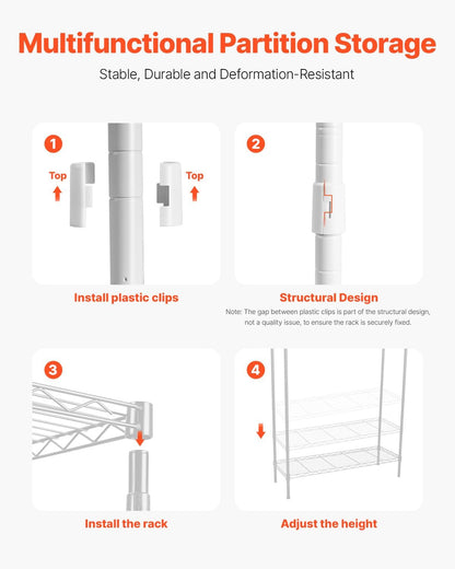 VEVOR Over the Washer and Dryer Storage Shelf, 5 Tier Laundry Room Drying Rack with Hanger Rod and Hooks, Adjustable Over Washer and Dryer Shelves, Laundry Room Shelf Storage Space Saver, White