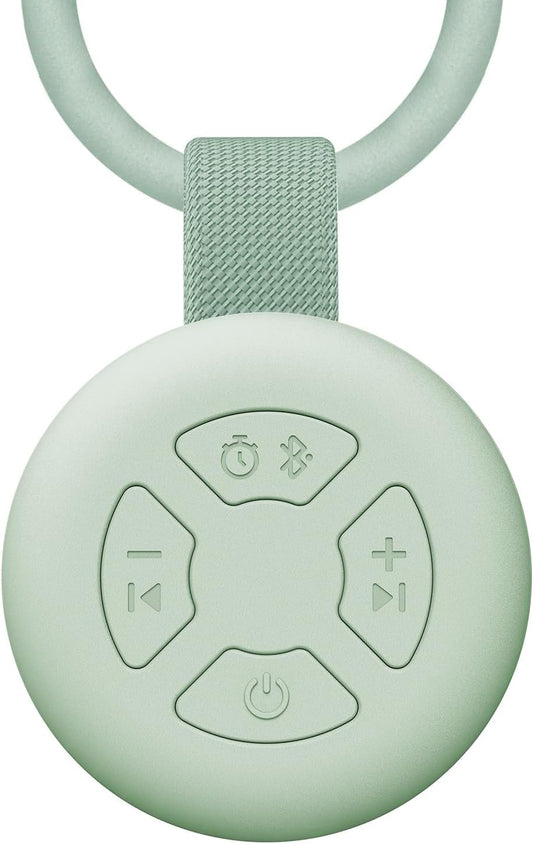 Portable Baby Sound Machine [White Noise for Babies Kids Adults][Supports Bluetooth Audio Playback][Timer Function][12 Soothing Sounds] 15 Hours Battery Life, Travel,Shower,Clips on Baby Stroller