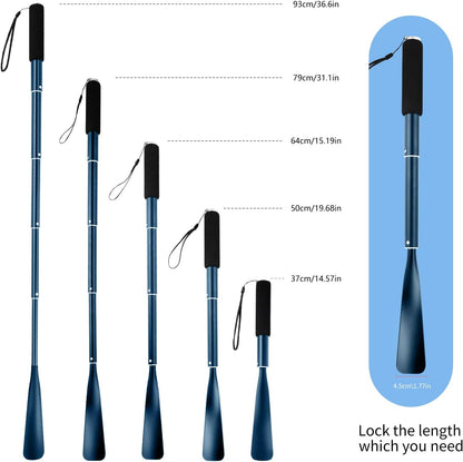 JJDPARTS Shoe Horn Long Handle,14.5"-37" Retractable Shoe Horn,Aluminum Shoe Horn For Men Women Kids Seniors