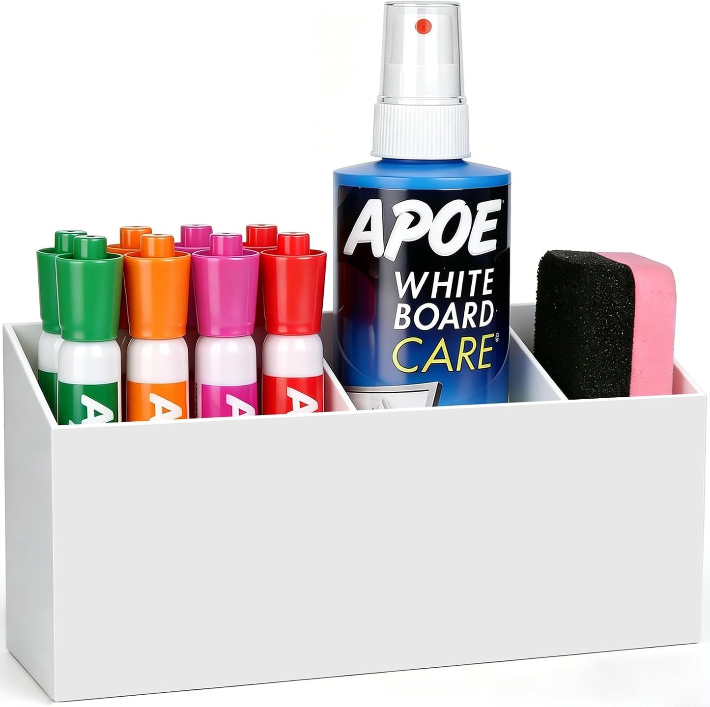 Magnetic Marker Holder for Whiteboard, Fridge, Teacher Must Have | Acrylic Magnet Dry Erase Pen Holder for Refrigeator, Anti-slip Pencil Holder for Classroom, Locker Organizer Accessories