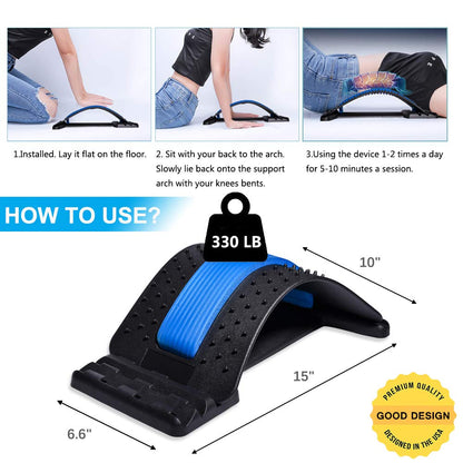 JUMPOW Back Stretcher for Lower Back Pain Relief,3 Level Lumbar Board