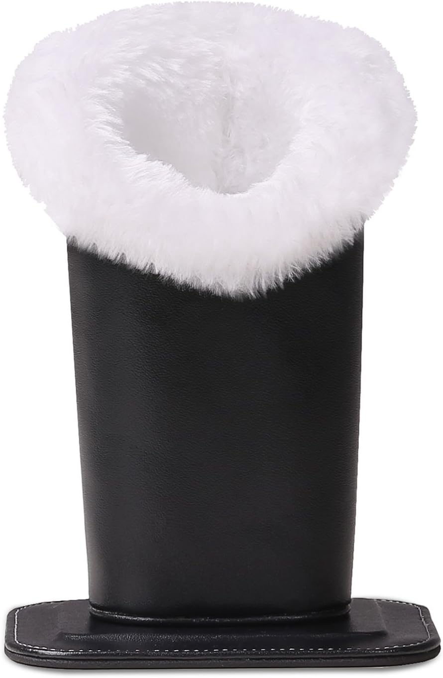MoKo Eyeglasses Holder, Modern Velvet Plush Lined PU Leather Household Magnetic Holder Protective