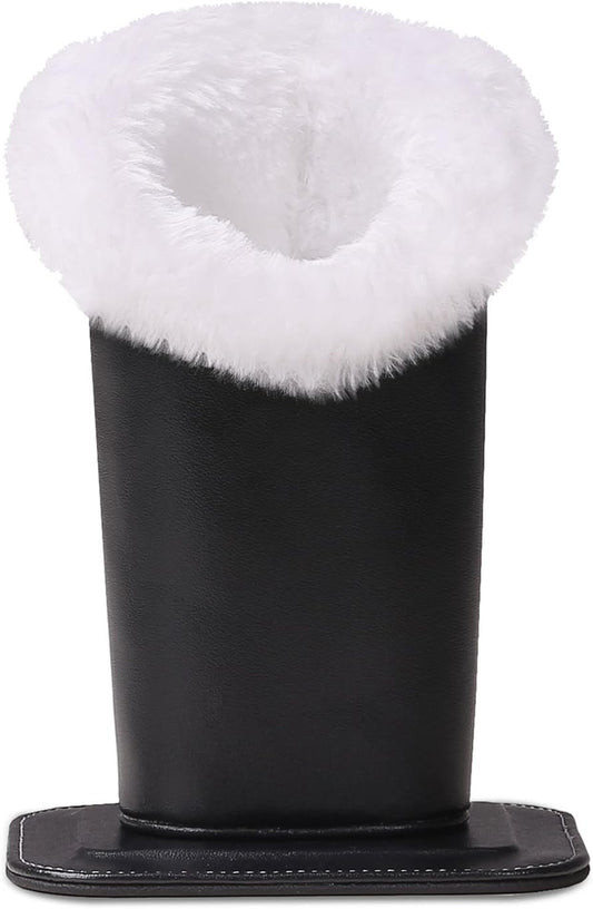 MoKo Eyeglasses Holder, Modern Velvet Plush Lined PU Leather Household Magnetic Holder Protective