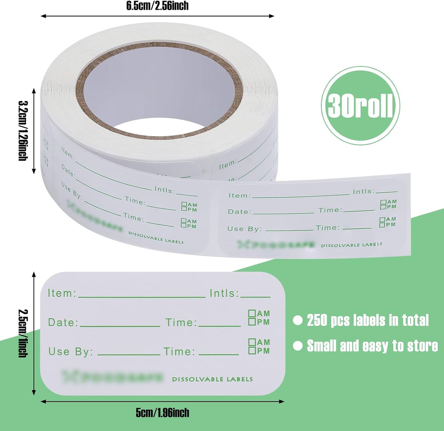 Outus 1500 Pcs Food Labels for Catering Food Date Storage Label 1" x 2" | Removable Freezer Labels for Containers Easy Remove, Food Safety Date Sticker for Kitchen Restaurant Home Supplies