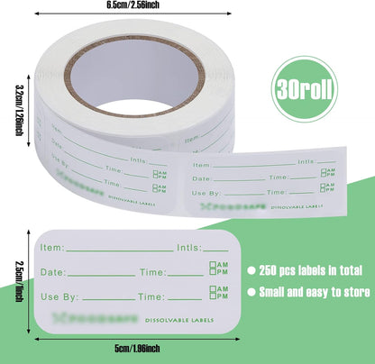 Outus 1500 Pcs Food Labels for Catering Food Date Storage Label 1" x 2" | Removable Freezer Labels for Containers Easy Remove, Food Safety Date Sticker for Kitchen Restaurant Home Supplies
