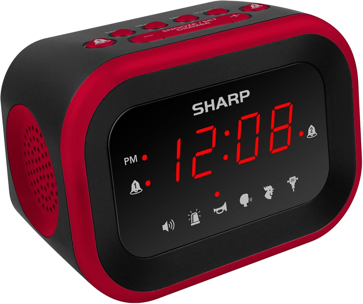 Sharp Big Bang 115dB Alarm Clock for Heavy Sleepers, Dual Alarms