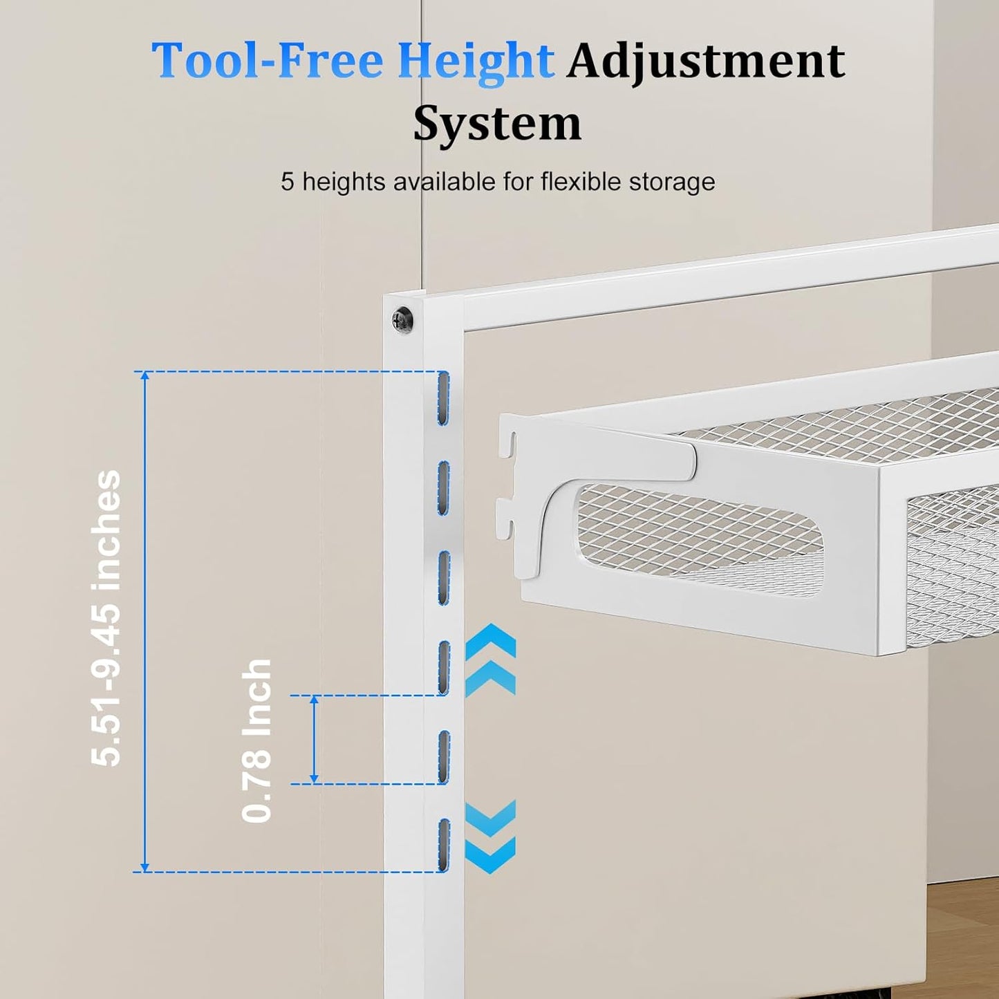 Petiza Under Sink Organizer Adjustable Height 2 Tier Bathroom Organizer Pull Out Cabinet Organer kitchen organizers and storage fridge organizers and storage,White,XL-1 Pack