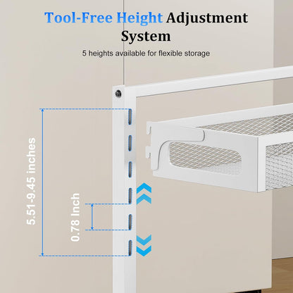 Petiza Under Sink Organizer Adjustable Height 2 Tier Bathroom Organizer Pull Out Cabinet Organer kitchen organizers and storage fridge organizers and storage,White,XL-1 Pack