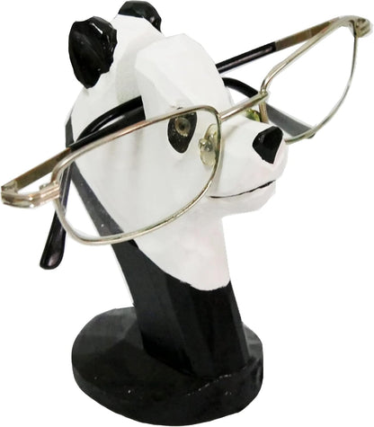 Red Dollar Handmade Wood Carved Animal Eyeglass Holder, Cute Sunglasses Display Stand, Nightstand Home Office Desk Decor, Christmas Holiday New Year Business Gift for Men Women Adults (Dog)