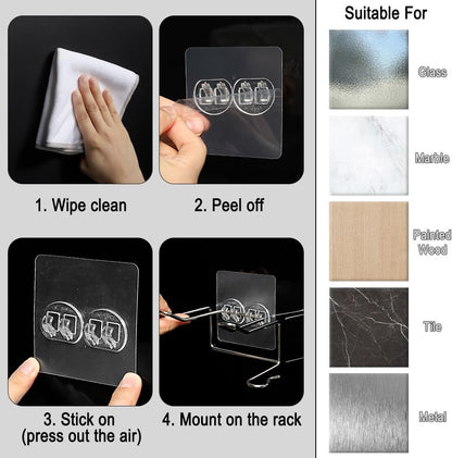 2 Pack Hair Dryer Holder, Wall Mount Self Adhesive Waterproof Blow Dryer Rack Storage Organizer Hanger, Compatible with Dyson and Most Hair Blower Appliance, Brush, Curling Iron, Straightener