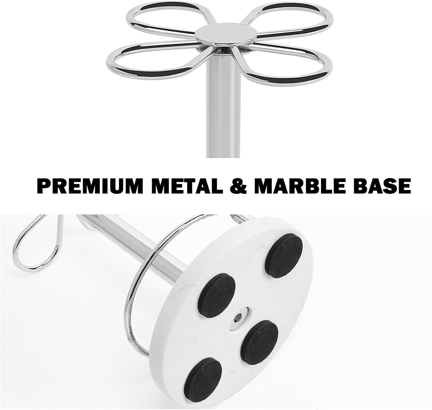 Toothbrush Holder Stand for Bathroom, Metal Toothbrush Organizer with Marble Base, Toothbrush Storage Collection for Family, Suitable for Home Hotel Countertop Vanity (Small, Matte Black)