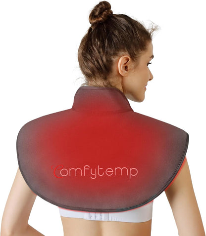 Comfytemp Red Light Therapy for Neck Shoulder, 162 LEDs, 660nm & 850nm | Wearable Infrared Light Therapy Pad for Body Back, Flexible Near Light Therapy Wrap, Home Office Use, Corded
