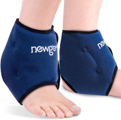 NEWGO Ankle Ice Pack Wrap for Swelling, Plantar Fasciitis, Foot Pain Relief, Reusable Gel Cold Compression Ankle Brace for Injuries, Achilles Tendonitis