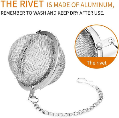 Fu Store 2pcs Stainless Steel Mesh Tea Ball 2.1 Inch Tea Strainers
