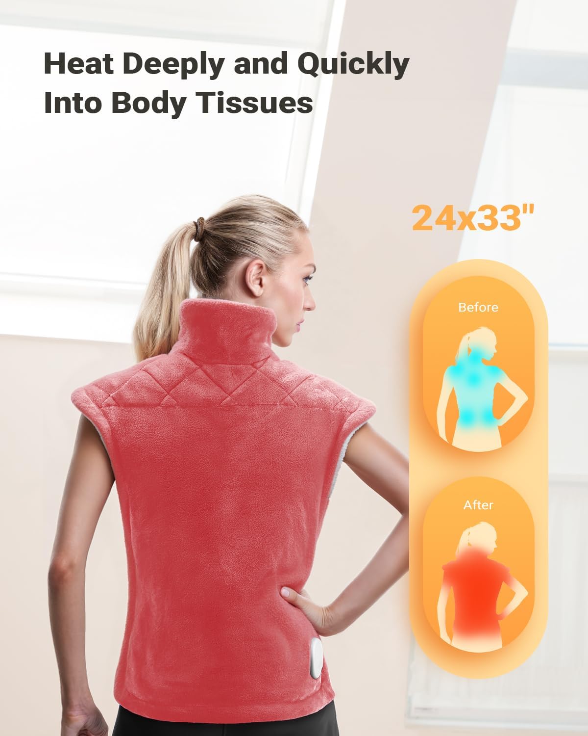 iDOO Heating Pad for Back Pain Relief, Birthday Gifts for Men Women Her Mum, FSA Eligible Items Only List, Weighted Heating Pad for Neck & Shoulders, ETL Electric Heat Pad, 24"x33"