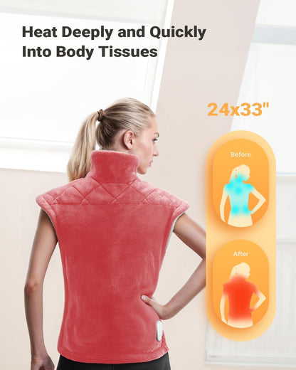 iDOO Heating Pad for Back Pain Relief, Birthday Gifts for Men Women Her Mum, FSA Eligible Items Only List, Weighted Heating Pad for Neck & Shoulders, ETL Electric Heat Pad, 24"x33"