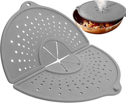 Splatter Guard for Frying Pan Foldable Silicone Cover | Rotatable Grease Splatter Guard for Frying, Pot, Boiling, Stewing, Steaming, Home, Kitchen