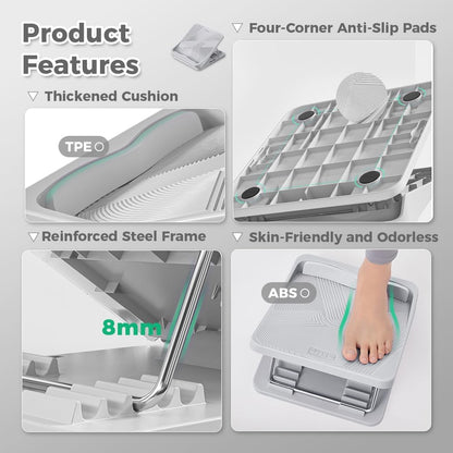 Keep Compact Slant Board for Calf Stretching, 5-Level Adjustable ABS Incline Board, Portable Foot Stretcher for Ankle Mobility, Yoga & Home Fitness, Women Teens Beginners