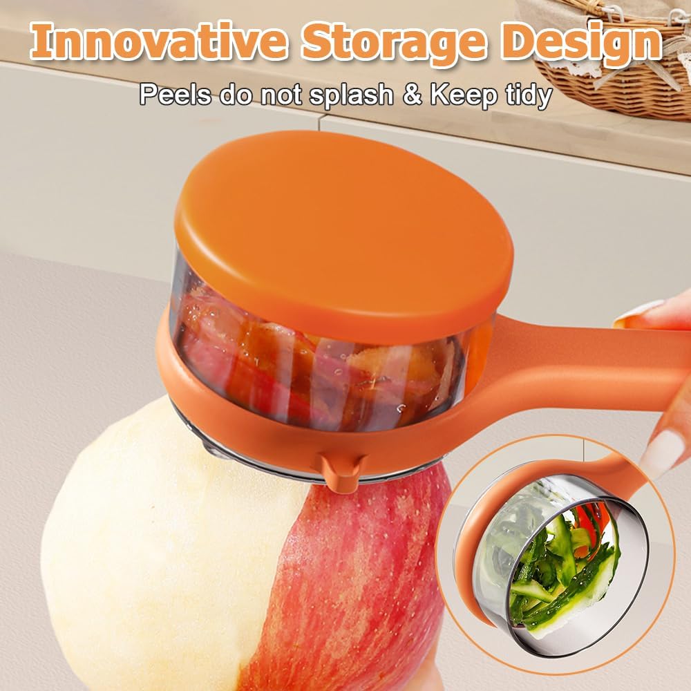 Peeling Knife with Storage Box, Double Sided Vegetable Fruit Peeler, Stainless Steel Blade, Easy to Clean for Cucumber Potato Carrot