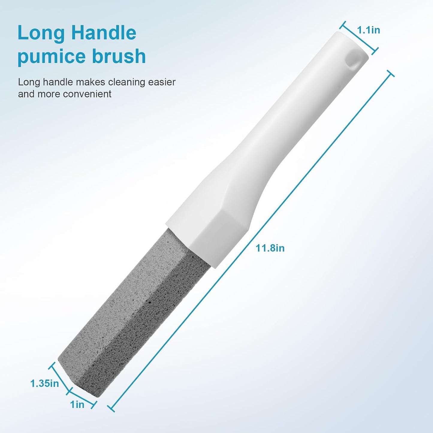 8 Pack Pumice Stone with Long Handle, Pumice Stone Toilet Bowl Cleaner | Replaceable Scouring Stick Removes Limescale, Rust, Hard Water Stains for Toilets, Tubs, Pools, Grills, Ergonomic Handle.