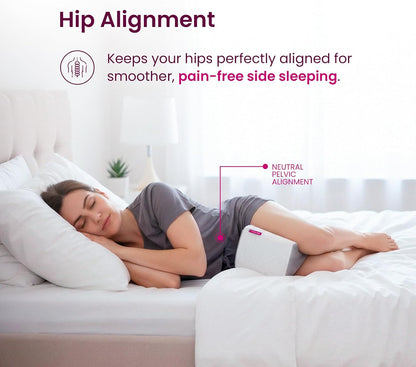 IWS Ergonomic Knee Pillow – Premium Memory Foam for Hip, Leg & Spine Alignment, Sciatica Pain Relief, Cooling Breathable Cover for Side & Back Sleepers