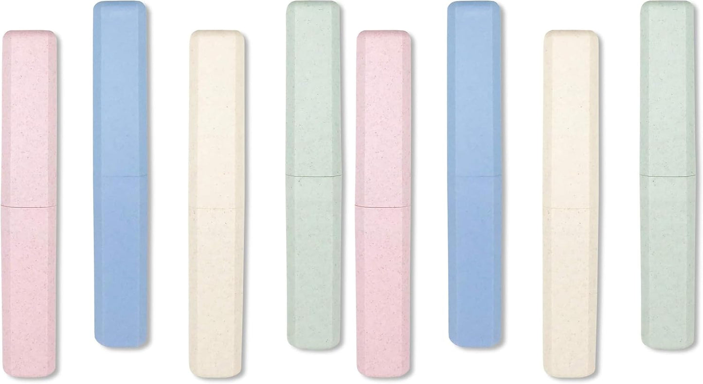 Mulbozy 4 Packs Portable Travel Toothbrush Case, Breathable Plastic Toothbrush Holder for Home, Travel, Business, Camping, School