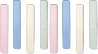 Mulbozy 4 Packs Portable Travel Toothbrush Case, Breathable Plastic Toothbrush Holder for Home, Travel, Business, Camping, School