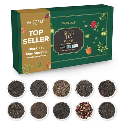 VAHDAM, Assorted Herbal Tea Sampler (18 Tea Bags, 9 Flavors) Caffeine-Free, Non-GMO | Delightful Natural Flavours, Individually Wrapped Tea Bags | Herbal Tea Assortment