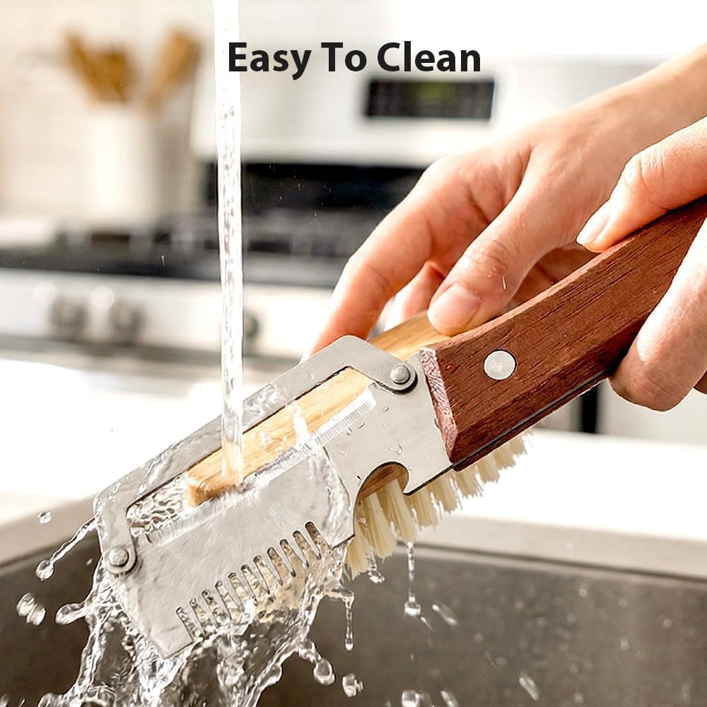Premium Vegetable Peeler with Wooden Handle and Bottle Opener,Multi-Functional Vegetable Peeler for Kitchen, 2-In-1 Stainless Steel Kitchen Tool, for Fruit Veggie, Includes Bottle Opener (3-In-1 2PCS)