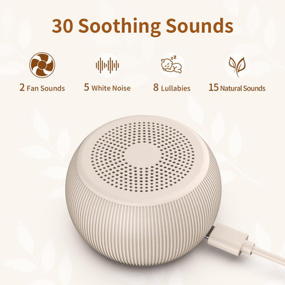 Portable Travel Sound Machine White Noise Machine 40h Battery Brown Noise Machine 30 Soothing Sounds & Hushing Sound for Baby 4 Timers Memory Function 32 Adjustable Volume for Kids Adults Home Office