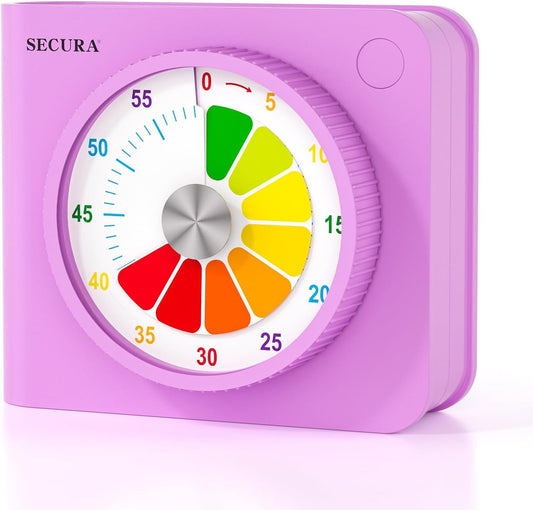 Secura 60 Minute Visual Timer for Kids, Countdown Timer for Time Management